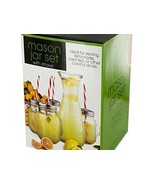 Mason Jar &amp; Carafe Beverage Set With Straws - Pack of 4 - $270.65 MXN