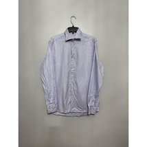 Jack Victor Mens Button-Up Shirt Purple Striped Long Sleeve Point Collar... - $42.72