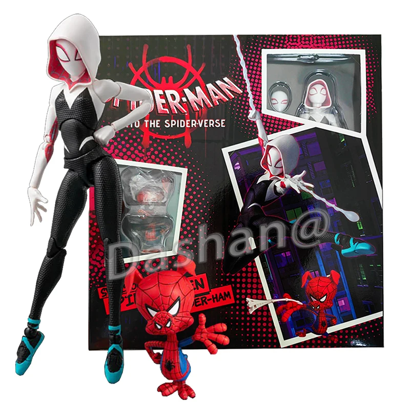 Sv Action Figures Sentinel Spider Gwen Stacy Miles Action Figure Into the - £32.43 GBP+