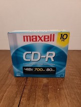 Maxell CD-R 48X 700MB 80 Min Blank Media Discs w/ Slim Jewel Cases 10 pack NEW - £4.27 GBP