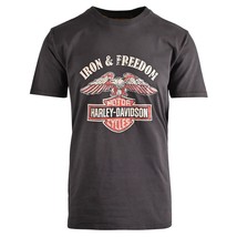 Harley-Davidson Men&#39;s T-Shirt Black Iron &amp; Freedom Short Sleeve (S53) - £16.41 GBP