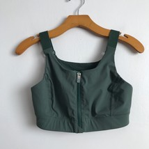 Outdoor Voices TechSweat Front Zip Sports Bra D Cup Green Keyhole Back W... - £9.44 GBP