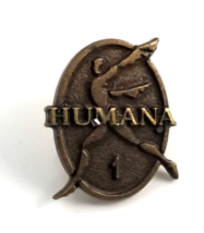 VTG Humana Insurance Oval Running Man Emblem One Bronze Tone Lapel Pin Tie Tack - $9.48