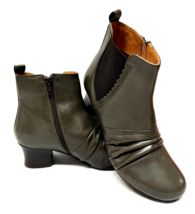 MIZ MOOZ ELASTIC GORE SIDE ZIP ANKLE BOOTIE FOREST GREEN  37EU / 7US  # ... - $69.25