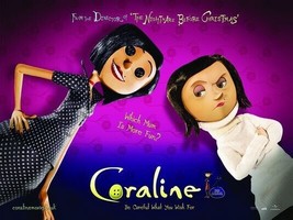 2009 Coraline Movie Poster Print Mel Cat April Dakota Fanning Teri Hatcher  - $7.17