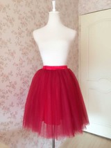 DARK RED A-line Tulle Tutu Skirt Women Custom Plus Size Tulle Ballet Skirt image 5