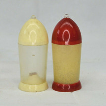 Vintage Set Of Plastic Rocket Shaped Salt And Pepper Shakers - $11.35