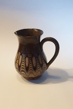 Vintage Small Decorative Pitcher Jug Vase Dark Brown Drip Glazed Mid Century EU - £27.52 GBP