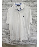 Polo Golf by Ralph Lauren Sz L Polo 1894 Tree Logo White Blue Plaid Accents - $481.11 MXN