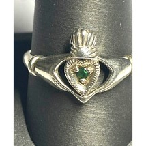 Men&#39;s 925 Sterling Silver Blue Gem Irish Claddagh Ring Size 11 Sky - $880.94 MXN