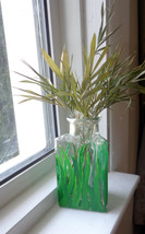 Three Sided Hand Painted Vase - Blades of Grass - $6.00
