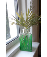 Three Sided Hand Painted Vase - Blades of Grass - $6.00