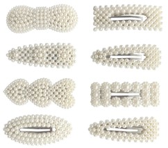 Metal Hair Clip for Women and Girls, White, 8 Pieces  lovely Hair Pin fo... - £15.48 GBP