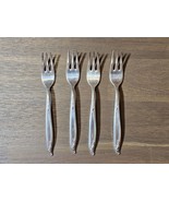 Lot of 4 Holmes Edwards Rhythmic Deep Silver Salad Fork Modern - $14.80