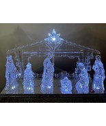 Pan Asian Christmas Nativity Lighted Musical Clear Acrylic Crystal Look - $38.60