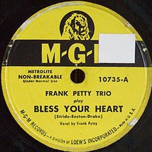 MGM 78 #10735 - &quot;Bless Your Heart&quot; &amp; &quot;At Sundown&quot; - Frank Petty Trio - £4.69 GBP