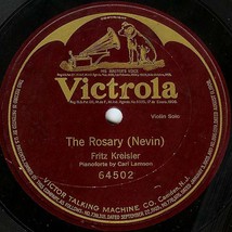 Victrola 78 #64502 - &quot;The Rosary&quot; - violinist Fritz Kreisler - £7.90 GBP
