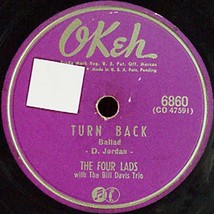 OKeh 78 #6860 - &quot;Turn Back&quot; &amp; &quot;Tired Of Loving You&quot; - The Four Lads - ba... - £6.24 GBP