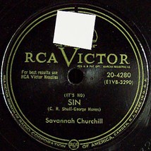 Victor 78 #20-4280 - Savannah Churchill - &quot;Sin&quot; &amp; &quot;I Don&#39;t Believe In Tomorrow&quot; - £8.50 GBP