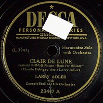 Decca 78 #23467 - &quot;Clair De Lune&quot; &amp; &quot;Hora Staccato&quot; - Larry Adler harmonica - £7.11 GBP