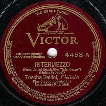 Victor 78 #4458 - Toscha Seidel violin - &quot;Intermezzo&quot; &amp; &quot;Hungarian Dance... - £7.77 GBP