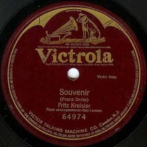 Victrola 78 #64974 - Fritz Kreisler violin - &quot;Souvenir&quot; - £7.90 GBP