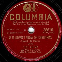 Columbia 78 #38610 - Gene Autry - &quot;If It Doesn&#39;t Snow On Christmas&quot; - £5.49 GBP