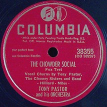 Columbia 78 #38355 - Tony Pastor - &quot;Chowder Social&quot; &amp; &quot;It&#39;s Like Taking Candy..&quot; - £9.42 GBP