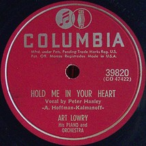 Columbia 78 #39820 - &quot;Hold Me In Your Heart&quot; &amp; &quot;Someone Else&#39;s Arms&quot; - Art Lowry - £6.96 GBP
