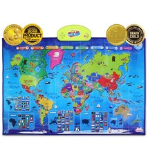 I-Poster My World Interactive Map - Educational Talking Toy For Children Of Ages - £73.65 GBP