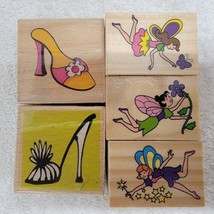Rubber Stamps Lot of 5 Craft Supplies Ferries Shoes Sandals Heels Butterfly - £16.58 GBP