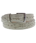 Mens Off White Real Leather Lizard Iguana Print Cowboy Belt Casual Buckl... - £23.97 GBP