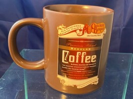 Old Fashioned Cracker Barrel Coffee Mug Large 4 1/2&quot; Tall Brown Country Store - £11.21 GBP