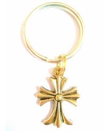 Gold Decorative Christian Cross Charm Key Chain or Zipper Pull - £6.41 GBP