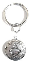 Round Silver Locket on a Key Ring for Photos or Special Notes - £8.39 GBP