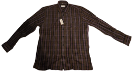 Georg Roth Germany Men&#39;s Brown Multicolored Plaid Button-Down Shirt (Size XL) - £63.43 GBP