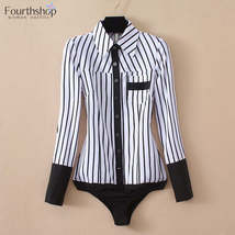 Fashion Striped Long Sleeved Bodysuits - £35.93 GBP