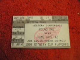 NHL 1996 DETROIT RED WINGS STANLEY CUP PLAYOFF Western Conf Round 1 Tick... - £3.19 GBP
