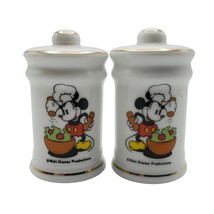 Vintage Disney&#39;s Gourmet Chef Mickey Mouse Porcelain Salt And Pepper Sha... - £13.14 GBP