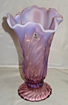 Fenton Art Glass Blush Rose Opalescent Colony Swung Vase Made USA 06529PF - £78.24 GBP