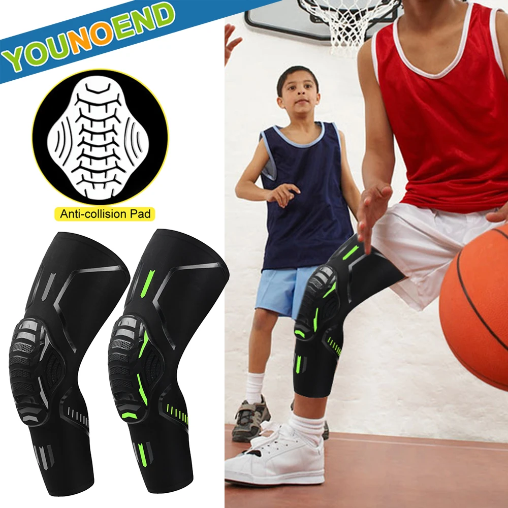 1Pc 5-15 Years Kids Youth Sports Knee Pad Compression Leg Sleeve for Basketball, - £18.69 GBP