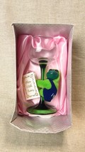 Vintage 18th Birthday Green Stem Wine Glass &amp; Frog Gripper Toy Set - $23.62