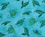 Cotton Sea Turtles Ocean Nautical Blue Cotton Fabric Print by the Yard D... - $12.95