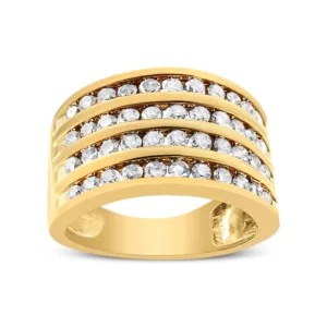 10K Yellow Gold Plated .925 Sterling Silver 1 1/2 Cttw Diamond 4 Row Cha... - $289.00