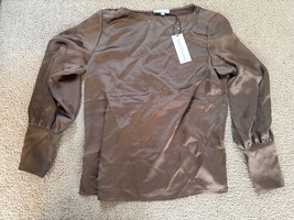 maison d&#39; amelie paris top Blouse Shirt Brown Size Medium NWT - £12.62 GBP