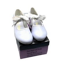 Little Girls Tyette White Tap 12.5 Shoes Tie Bow Leather New Dance Class... - $21.78