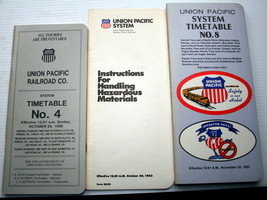Lot 3 UNION PACIFIC Railroad Co Timetable 1983/86 plus HAZMAT Instructio... - $8.91