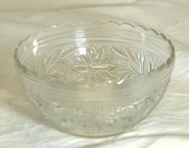 Sandwich Clear Glass Mixing Serving Bowl Anchor Hocking Crimped Edges Small - £17.25 GBP