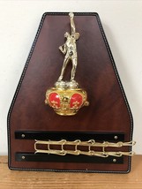 Vintage Champion Tennis Player Brass Crown Trophy Sportsman Tie Rack w Box - £31.44 GBP