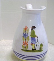 Wide Mouth Ceramic Italian Pitcher with vintage Design - £12.58 GBP